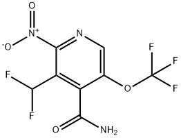 3-(Difluoromethyl)-2-nitro-5-(trifluoromethoxy)pyridine-4-carboxamide Structure