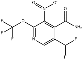 5-(Difluoromethyl)-3-nitro-2-(trifluoromethoxy)pyridine-4-carboxamide Structure