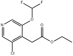 Ethyl 3-Chloro-5-(difluoromethoxy)pyridine-4-acetate Structure