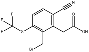 2-Bromomethyl-6-cyano-3-(trifluoromethylthio)phenylacetic acid Structure