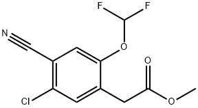 Methyl 5-chloro-4-cyano-2-(difluoromethoxy)phenylacetate Structure