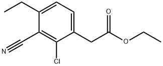 Ethyl 2-chloro-3-cyano-4-ethylphenylacetate Structure