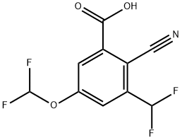 2-Cyano-5-difluoromethoxy-3-(difluoromethyl)benzoic acid Structure