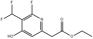 Ethyl 3-(difluoromethyl)-2-fluoro-4-hydroxypyridine-6-acetate Structure