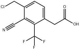 4-Chloromethyl-3-cyano-2-(trifluoromethyl)phenylacetic acid 구조식 이미지