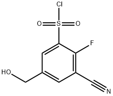 3-Cyano-2-fluoro-5-(hydroxymethyl)benzenesulfonylchloride 구조식 이미지