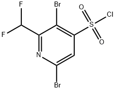 3,6-Dibromo-2-(difluoromethyl)pyridine-4-sulfonyl chloride Structure