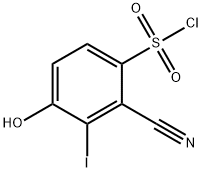 2-Cyano-4-hydroxy-3-iodobenzenesulfonylchloride Structure