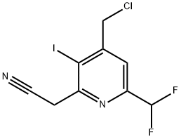 4-(Chloromethyl)-6-(difluoromethyl)-3-iodopyridine-2-acetonitrile Structure