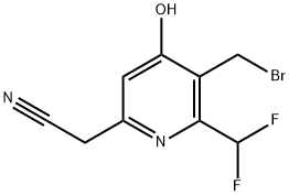 3-(Bromomethyl)-2-(difluoromethyl)-4-hydroxypyridine-6-acetonitrile Structure