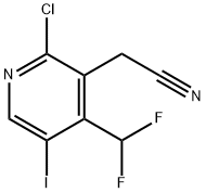 2-Chloro-4-(difluoromethyl)-5-iodopyridine-3-acetonitrile Structure