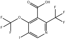 5-Iodo-4-(trifluoromethoxy)-2-(trifluoromethyl)pyridine-3-carboxylic acid Structure