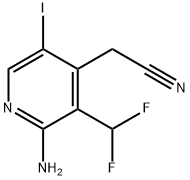 2-Amino-3-(difluoromethyl)-5-iodopyridine-4-acetonitrile Structure