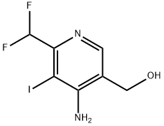 4-Amino-2-(difluoromethyl)-3-iodopyridine-5-methanol Structure