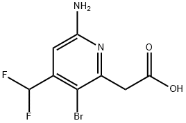 6-Amino-3-bromo-4-(difluoromethyl)pyridine-2-acetic acid Structure