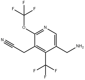 5-(Aminomethyl)-2-(trifluoromethoxy)-4-(trifluoromethyl)pyridine-3-acetonitrile Structure