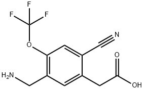 5-Aminomethyl-2-cyano-4-(trifluoromethoxy)phenylacetic acid 구조식 이미지