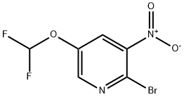 Pyridine, 2-bromo-5-(difluoromethoxy)-3-nitro- Structure