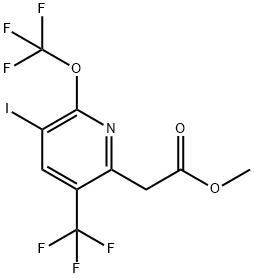 Methyl 3-iodo-2-(trifluoromethoxy)-5-(trifluoromethyl)pyridine-6-acetate Structure