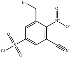 3-Bromomethyl-5-cyano-4-nitrobenzenesulfonylchloride Structure