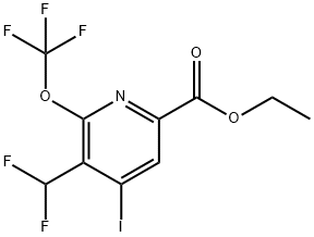 Ethyl 3-(difluoromethyl)-4-iodo-2-(trifluoromethoxy)pyridine-6-carboxylate Structure