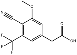 4-Cyano-3-methoxy-5-(trifluoromethyl)phenylacetic acid Structure