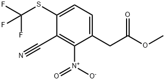 Methyl 3-cyano-2-nitro-4-(trifluoromethylthio)phenylacetate Structure