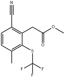 Methyl 6-cyano-3-methyl-2-(trifluoromethylthio)phenylacetate Structure