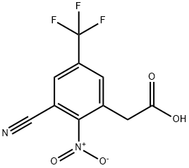 3-Cyano-2-nitro-5-(trifluoromethyl)phenylacetic acid 구조식 이미지