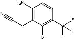 6-Amino-2-bromo-3-(trifluoromethyl)phenylacetonitrile Structure