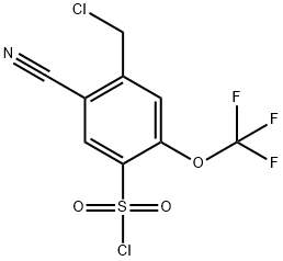 4-Chloromethyl-5-cyano-2-(trifluoromethoxy)benzenesulfonyl chloride Structure