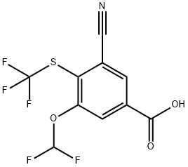 3-Cyano-5-difluoromethoxy-4-(trifluoromethylthio)benzoic acid Structure