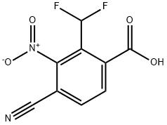 4-Cyano-2-difluoromethyl-3-nitrobenzoic acid Structure