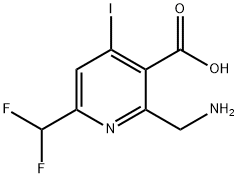 2-(Aminomethyl)-6-(difluoromethyl)-4-iodopyridine-3-carboxylic acid Structure