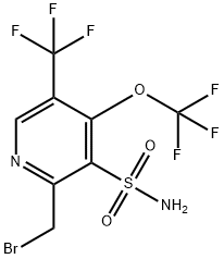 2-(Bromomethyl)-4-(trifluoromethoxy)-5-(trifluoromethyl)pyridine-3-sulfonamide Structure