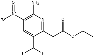 Ethyl 2-amino-5-(difluoromethyl)-3-nitropyridine-6-acetate Structure