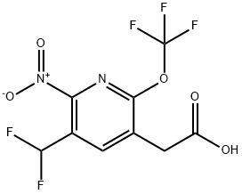 3-(Difluoromethyl)-2-nitro-6-(trifluoromethoxy)pyridine-5-acetic acid Structure