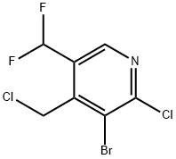 3-Bromo-2-chloro-4-(chloromethyl)-5-(difluoromethyl)pyridine 구조식 이미지