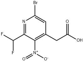 6-Bromo-2-(difluoromethyl)-3-nitropyridine-4-acetic acid Structure