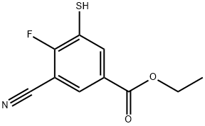 Ethyl 3-cyano-4-fluoro-5-mercaptobenzoate Structure