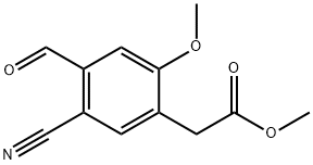 Methyl 5-cyano-4-formyl-2-methoxyphenylacetate Structure