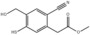 Methyl 2-cyano-4-hydroxymethyl-5-mercaptophenylacetate Structure