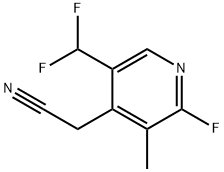 5-(Difluoromethyl)-2-fluoro-3-methylpyridine-4-acetonitrile Structure