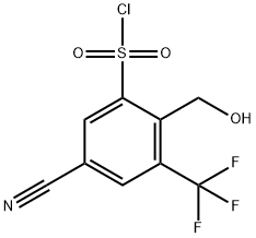 5-Cyano-2-hydroxymethyl-3-(trifluoromethyl)benzenesulfonylchloride Structure