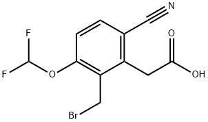 2-Bromomethyl-6-cyano-3-(difluoromethoxy)phenylacetic acid Structure