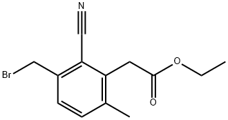 Ethyl 3-bromomethyl-2-cyano-6-methylphenylacetate Structure