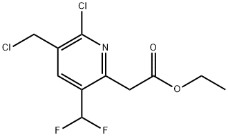 Ethyl 2-chloro-3-(chloromethyl)-5-(difluoromethyl)pyridine-6-acetate Structure