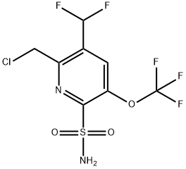 2-(Chloromethyl)-3-(difluoromethyl)-5-(trifluoromethoxy)pyridine-6-sulfonamide Structure