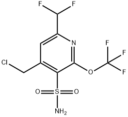 4-(Chloromethyl)-6-(difluoromethyl)-2-(trifluoromethoxy)pyridine-3-sulfonamide Structure