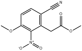 Methyl 6-cyano-3-methoxy-2-nitrophenylacetate Structure